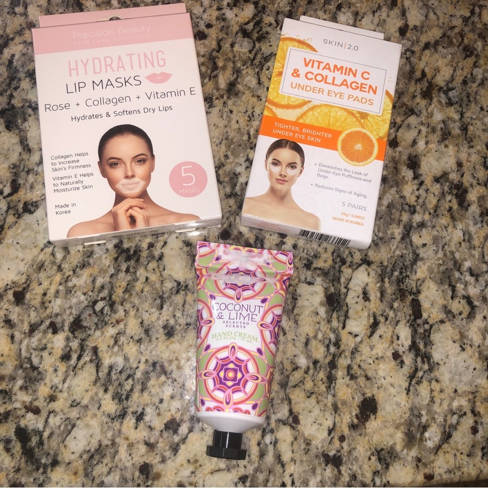 🌟NEW🌟Skincare Bundle: Hydrating Lip Masks, Vitamin C & Collagen Eye Masks ++